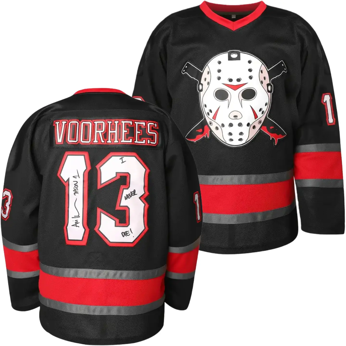 Drake Costume Voorhees #13 Jason Friday Movie Ice Hockey Jersey Halloween Stitched Football Sports Palace Brazil Home Gift Knit Embroidery Athletic Techwear Christmas gifts UglySweater tiktokshopbacktoschool,back to school,back to school haul