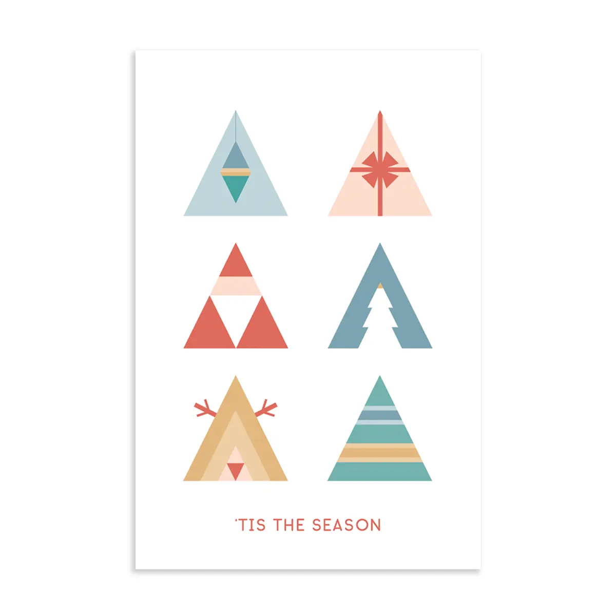 Classic Christmas triangles: holiday postcards christmas  card