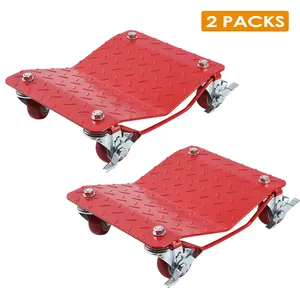 Garvee Upgraded Heavy Duty Car Wheel Dolly – 6000 lbs Capacity, 360° Rotatable Wheels, Anti-Skid Plate, Carbon Steel, 16"x13", Versatile Vehicle Mover for Cars, Trucks, Trailers, Motorcycles, Boats – Blue & Red
