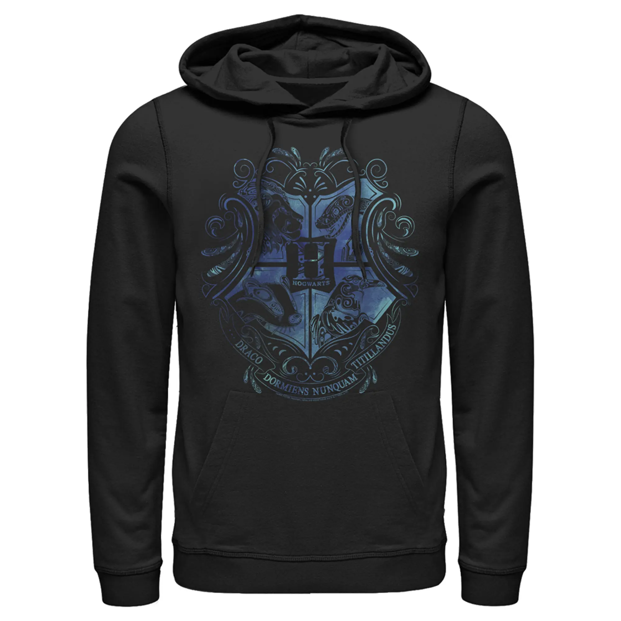 Men's Harry Potter Hogwarts Houses Blue Crest Pull Over Hoodie