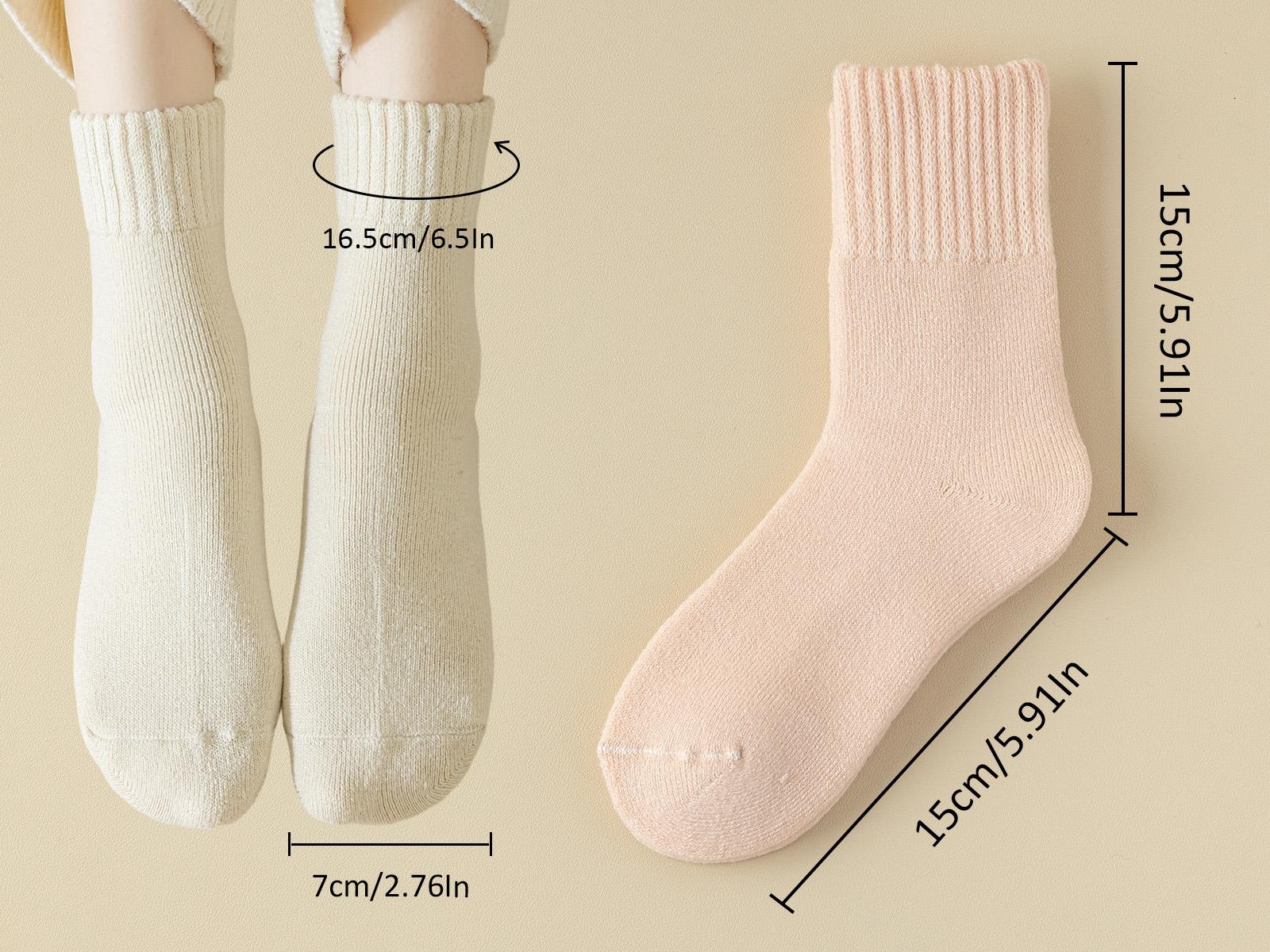 Women's Solid Mid-calf Socks, Casual Soft Comfy Warm Socks for Fall & Winter, Women's Socks for Daily Wear