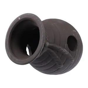 VOCOSTE Aquarium Decorations Hideaway Rock Cave, Ceramic Fish Tank Decor Stone for Aquatic Pets to Breed Play Rest, Brown, 3.46x3.03x2.91 Inches
