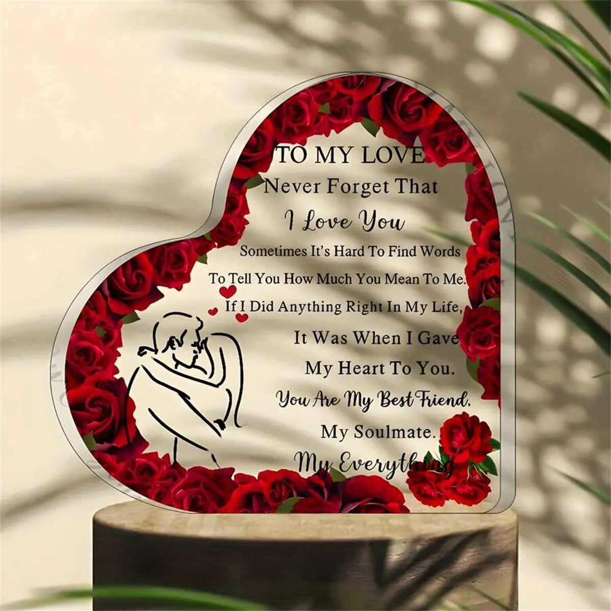 MUNBYN "TO MY Love" Acrylic Puzzle Message Sign - Heart Plaque, Novelty Desk Decor, Romantic Valentines Day Item for Boyfriend, Ideal for Anniversary, Birthday & Women's Gifting (Remove Protective Film Before Use), Gifts For Boyfriend, Guys Gifts, Womens