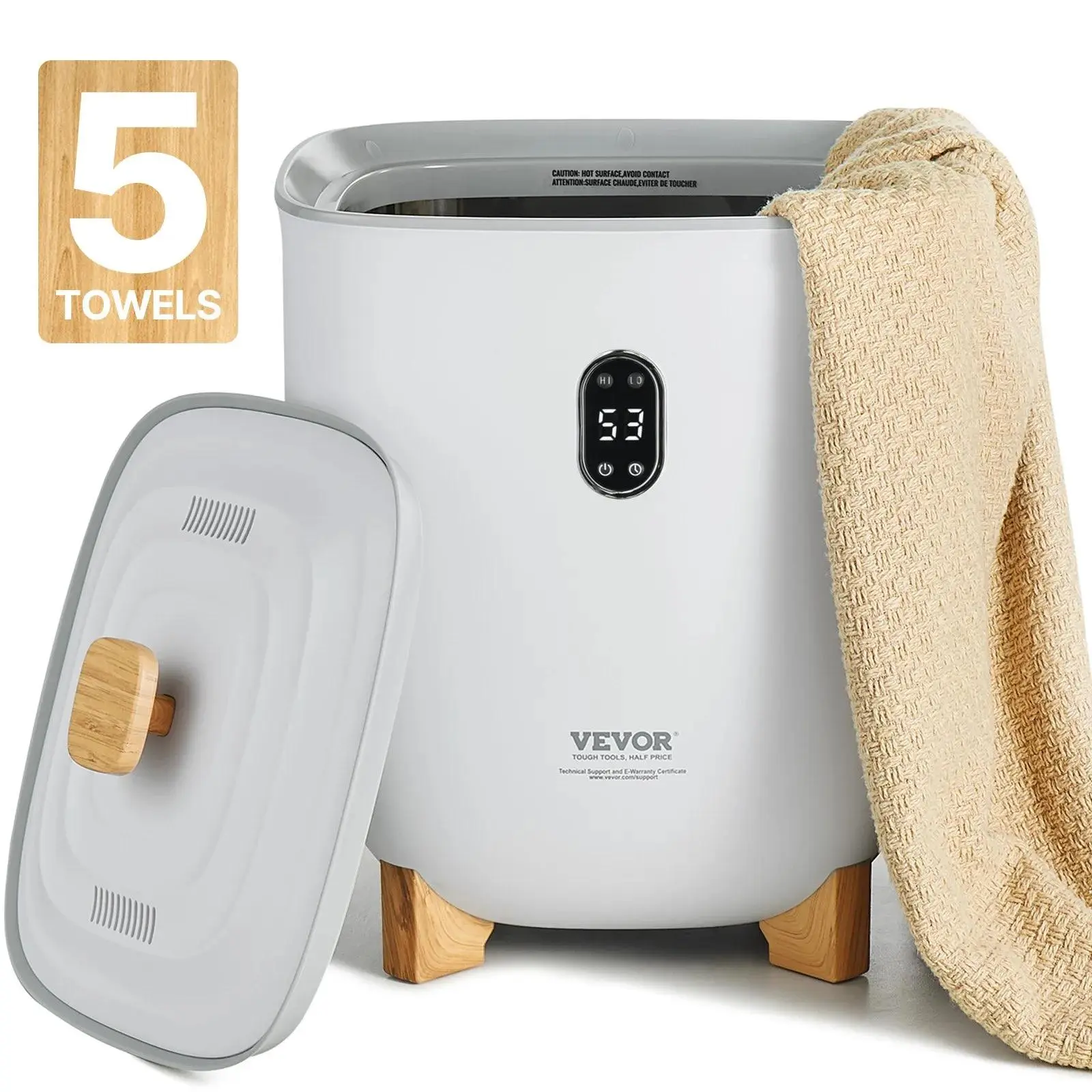 VEVOR Towel Warmers for Bathroom,  , 25 L Towel Warmer Bucket with Auto Shut Off for Spa Fits up to 5 Oversized Bath Towels, Blankets, Clothes, Bathrobes, PJ's and More#BackToSchool