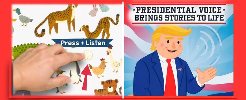 President's Bible: Hear Trump's Voice Tell Noah's Ark - Kids Bible Ages 8-12 Easy to Read, Hardcover Book with Interactive Buttons, Trump Merchandise, Childrens Christian Gift, AI Voice Audio