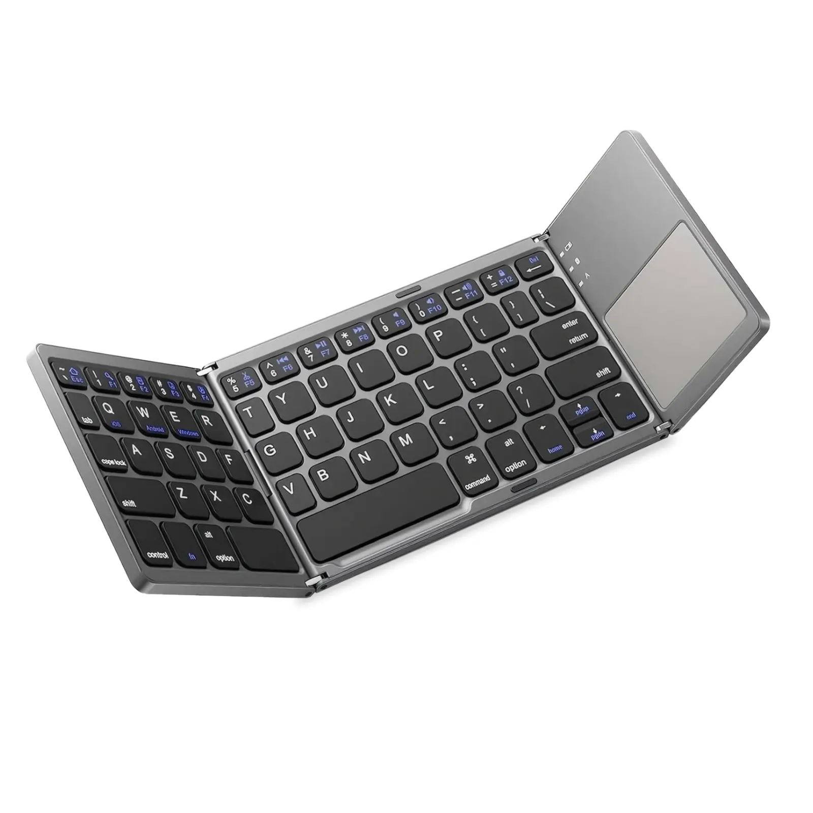 Portable Wireless Keyboard, Foldable Keyboard with Touchpad, Full Size Keys, Trackpad BT Travel Keyboards for iPad, Android, Samsung Tablet, Laptop, PC