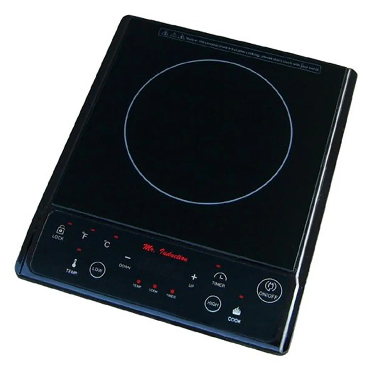 212 MAIN 1300W Rectangular Countertop Induction Stove - 11.8x14.17in Black ETL Certified Kitchen Appliance, Compact Multi-Function Flameless Infrared Induction Hob with Ceramic Plate, Auto-Detect, Timer, LED Display, Reheat Function, Household Appliances,