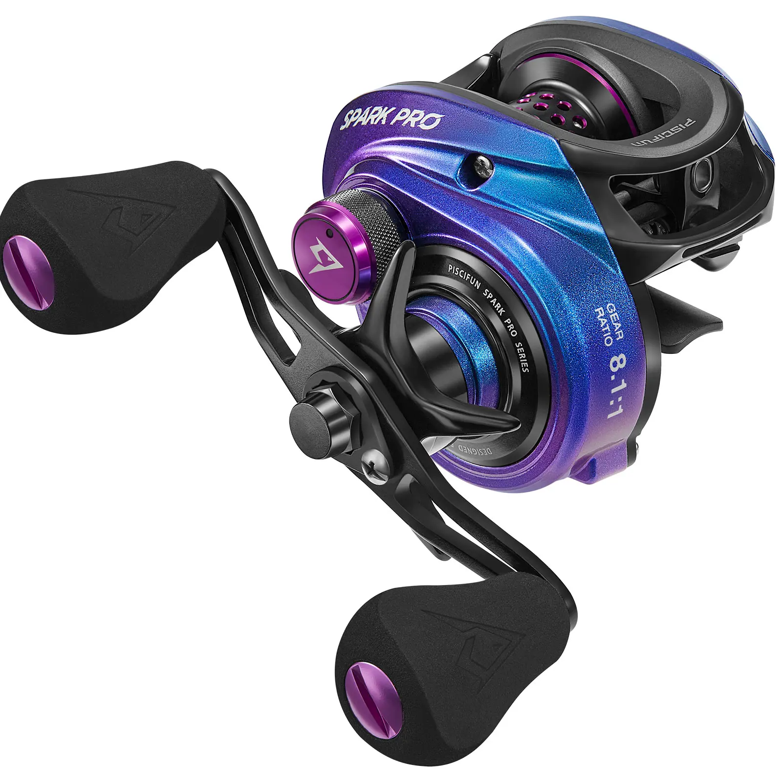Piscifun Spark Pro Baitcasting Reel with Chameleon Paint Magnetic Brake 16.5lb Drag 8.1:1 Gear Ratio for Anglers