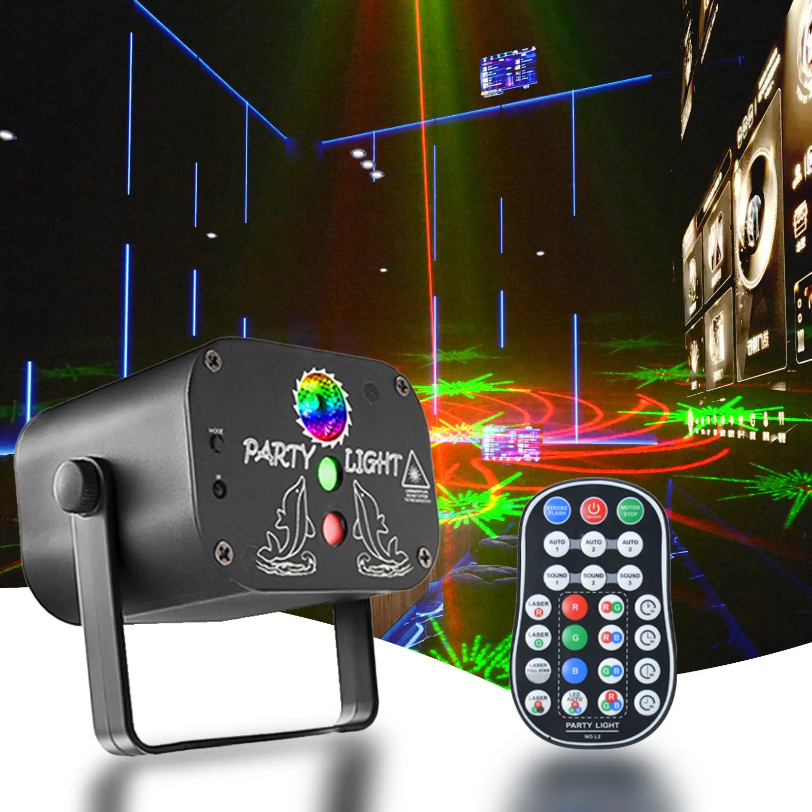 Party Light LED Laser Light with Remote Control for KTV Bars Private Rooms Ocean Projector Disco Christmas Halloween Atmosphere Gift for Audio Video Enthusiasts fog machine Vibrant Dynamic