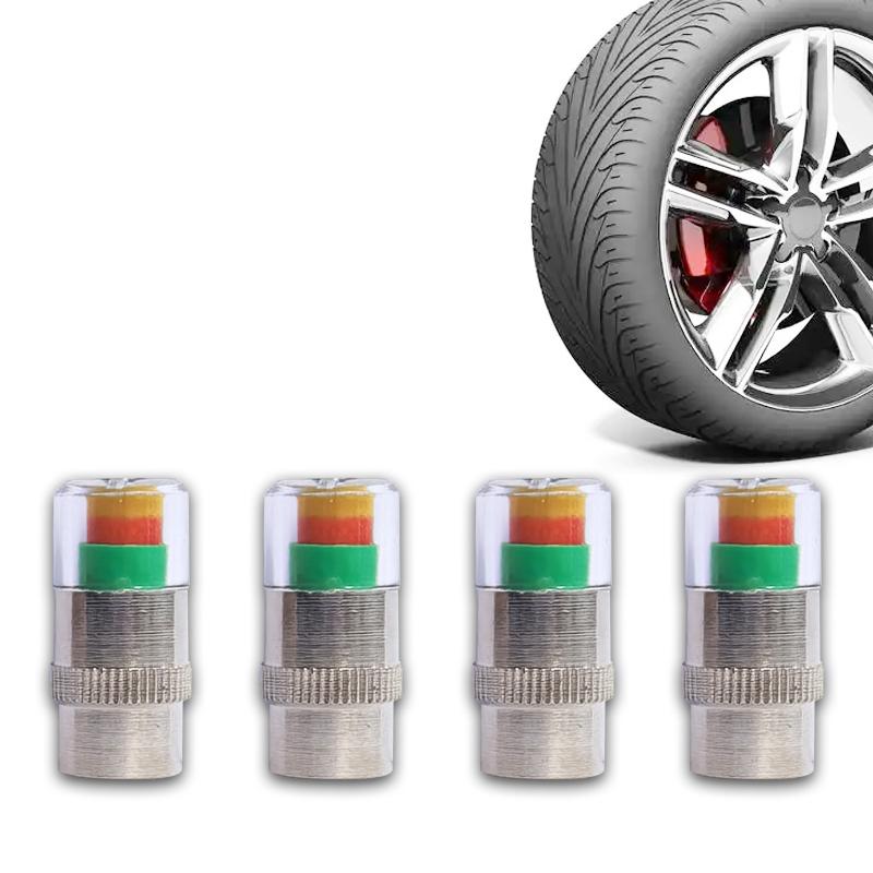 4 PCS Car Tire Pressure Monitor Valve, tire valve stem caps, car tire caps,tire pressure caps,Tire Pressure Monitor Valve Stem Cap for Medium-Sized, Small, Motorbikes, Bicycles