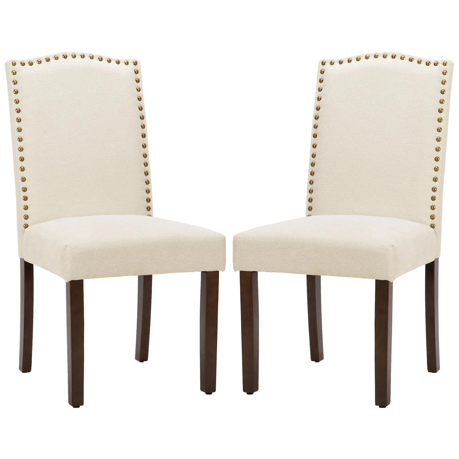 SweetFurniture Upholstered Dining Room Chairs Modern Fabric Living Room Chairs Parsons with Nailhead Trim and Wood Legs Armless Kitchen Side Chair,dorm essentials,home decor