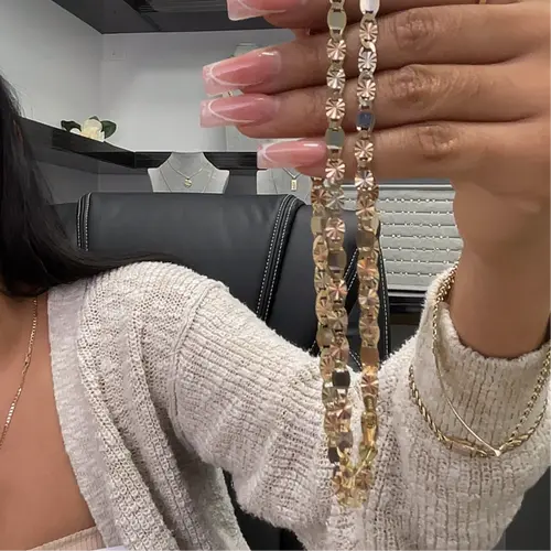 [Quick sale] Gold Non-natural Crystal Necklaces & Pendants 14k GOLD VALENTINO ESPEJO 24,5”mm solid 