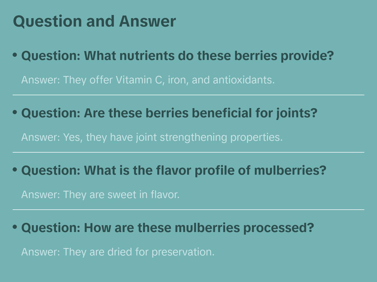 organic white mulberries (dried)