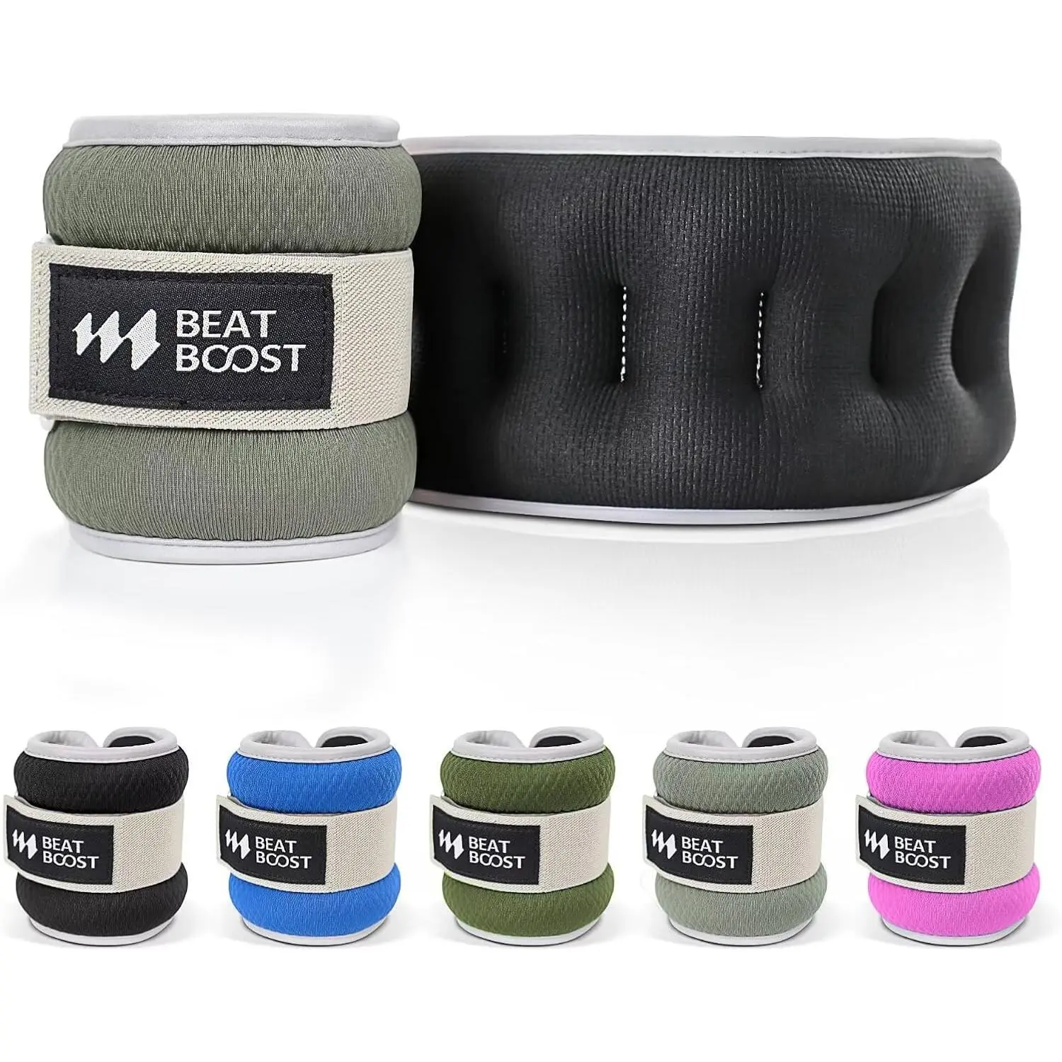 BeatBoost Ankle Wrist Weights Set for Women, Men - Adjustable Straps, 2-10 Lbs Options - Fitness Equipment for Walking, Pilates, Gym Workouts, Ankle Weights Set