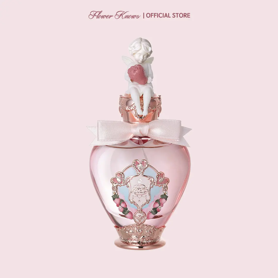 Flower Knows Unisex 50ml Fragrance - Strawberry Bottle Design, Fruity Floral-Woody Gourmand Candy Scent, Contains Musk, Long-Lasting, Ideal for Dating & Office, Elegant Beauty Single Item