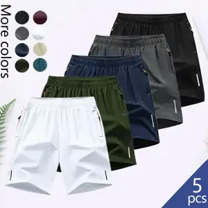 Clean Gent men’s quick-dry, breathable elastic-waist shorts with zippered pockets and a regular fit—casual, comfortable, practical pocket shorts suitable for summer and everyday/outdoor wear for men.