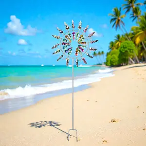 Magical 3D Metal Wind Spinners - Heavy Duty Windmill Garden Ornament with Rotating Blades,Wind Powered Wind Sculptures,for Yard Garden Patio Decoration