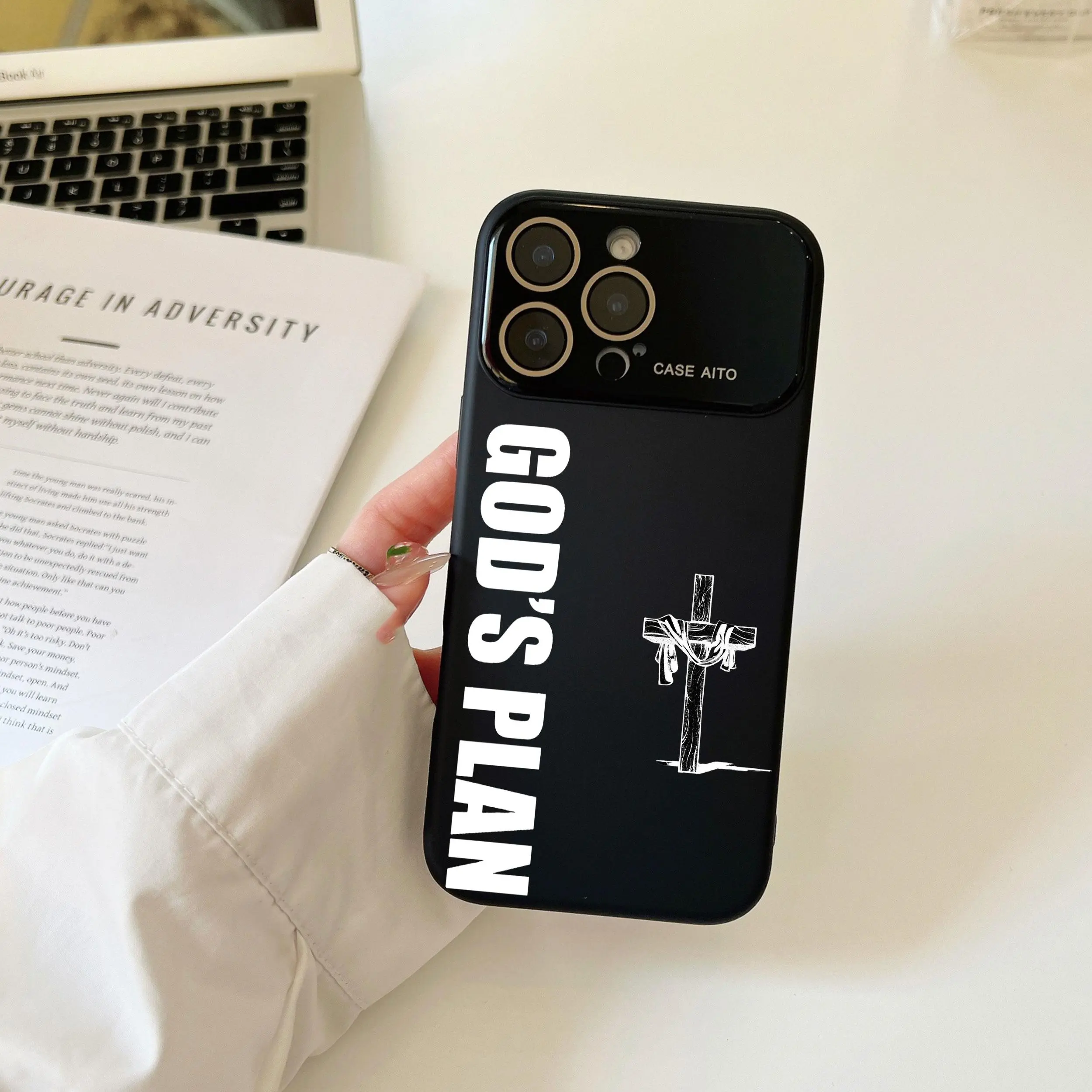 Pink Heart Cross Large Window Liquid Silicone Phone Case For iPhone 16 Pro Max 17 15 14 13 12 11 PRO PLUS MAX Corner Protector Case#FYTSZJ  iphone 17 phone case