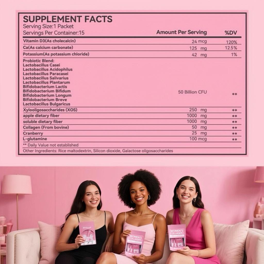 TiFaLeNi Women's Collagen Peptides Powder for Hair Skin Nails & Joint Support Hydrolyzed Grass-Fed Non-GMO Protein Natural Dual Blend