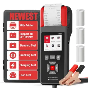 OBDResource Professional Car Battery Tester with Printer 6V 12V 24V 100-2000CCA Digital Battery Voltage Tester for Automotive Standard, Cranking, Charging & Load Test, BM800 Battery Load Tester
