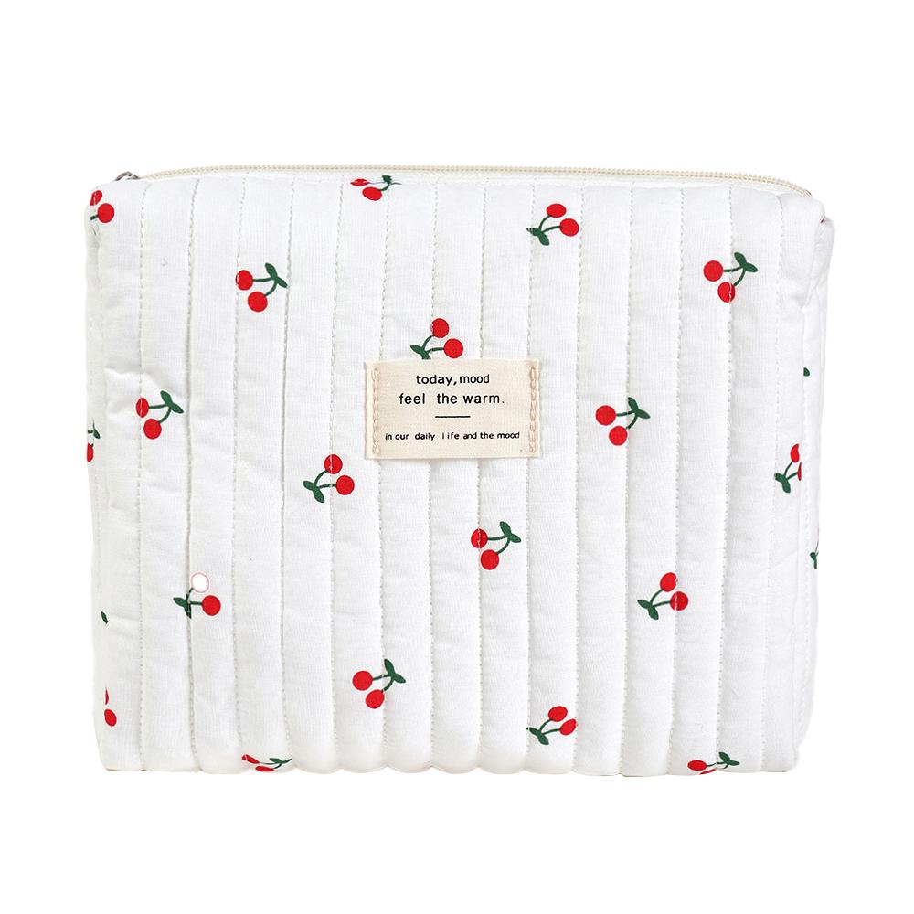 3-piece cherry pattern set, lightweight, multifunctional, stylish zipper design storage bag, suitable for daily use, leisure travel, portable storage bag for storing cosmetics, jewelry, and accessories
