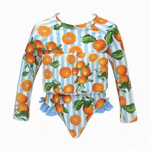 Girls One-Piece Swimsuit – Italian Inspired Print - Buoyancy Assitance