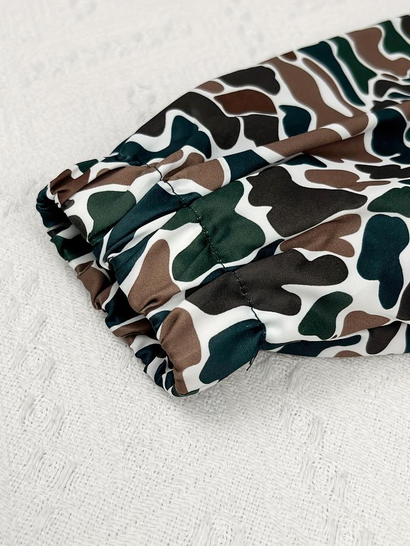 Women's Camouflage Hoodie Jacket - Full-Zip Hooded Pullover with Collar, Casual Camo Zipper Jacket for Daily Wear & Outdoor, Women's Clothing