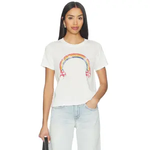 Lauren Moshi Mushroom Butterfly Baby Tee in Milk