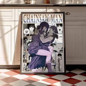Chainsaw Man Asa & Yoru Digital Print, CSM Manga Panel Art, Manga Room Decor, Anime Wall Art( Unframed - Print Only )