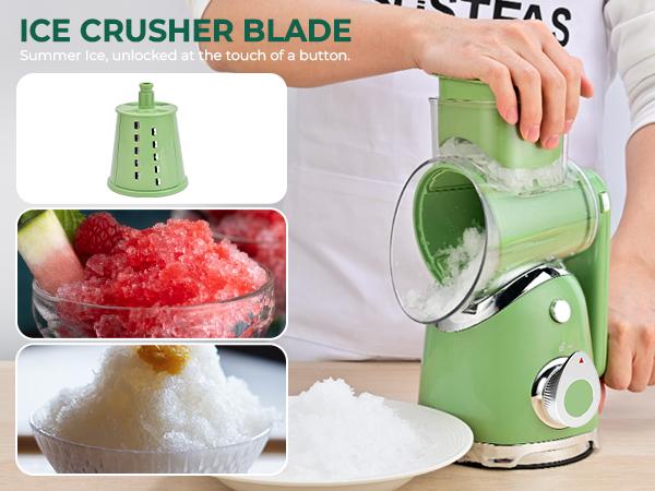 SUSTEAS Vegetable Chopper 18/10 Stainless Steel with 6 Replaceable Blades, Strong Suction Cup Base, Durable Design for Easy Cooking Kitchenware Utensils New Green