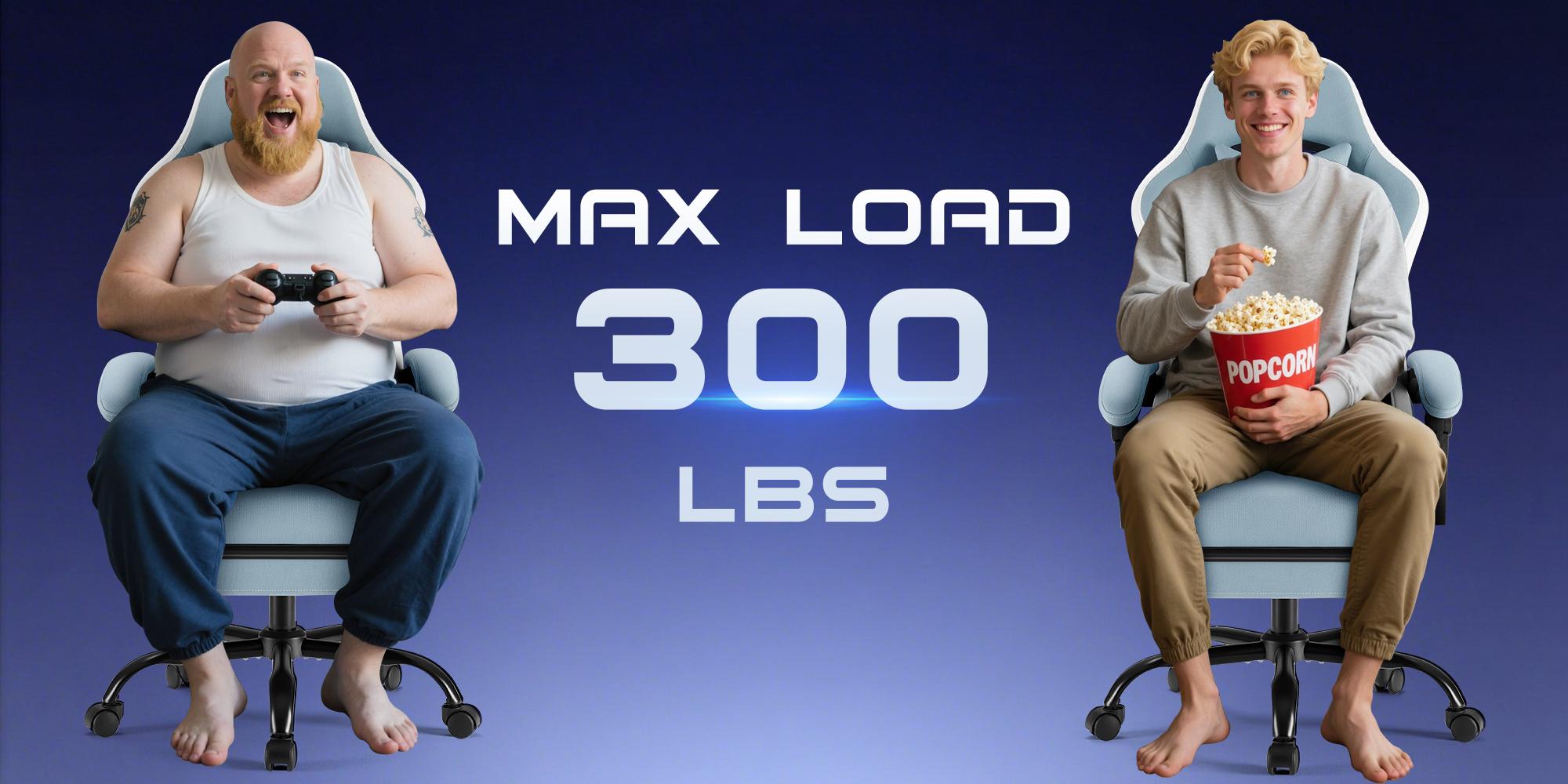 Computer Gaming Chair - High Back Ergonomic Desk Chair with Footrest and Lumbar Support, Height Adjustable Task Chair with Linkage Armrests and Headrest, 360° Swivel Wheels