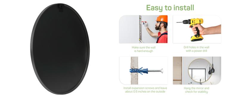 Round Wall Mirror,  Circle Bathroom Mirrors for Over Sink, Entryway, Living Room, Vanity Decor