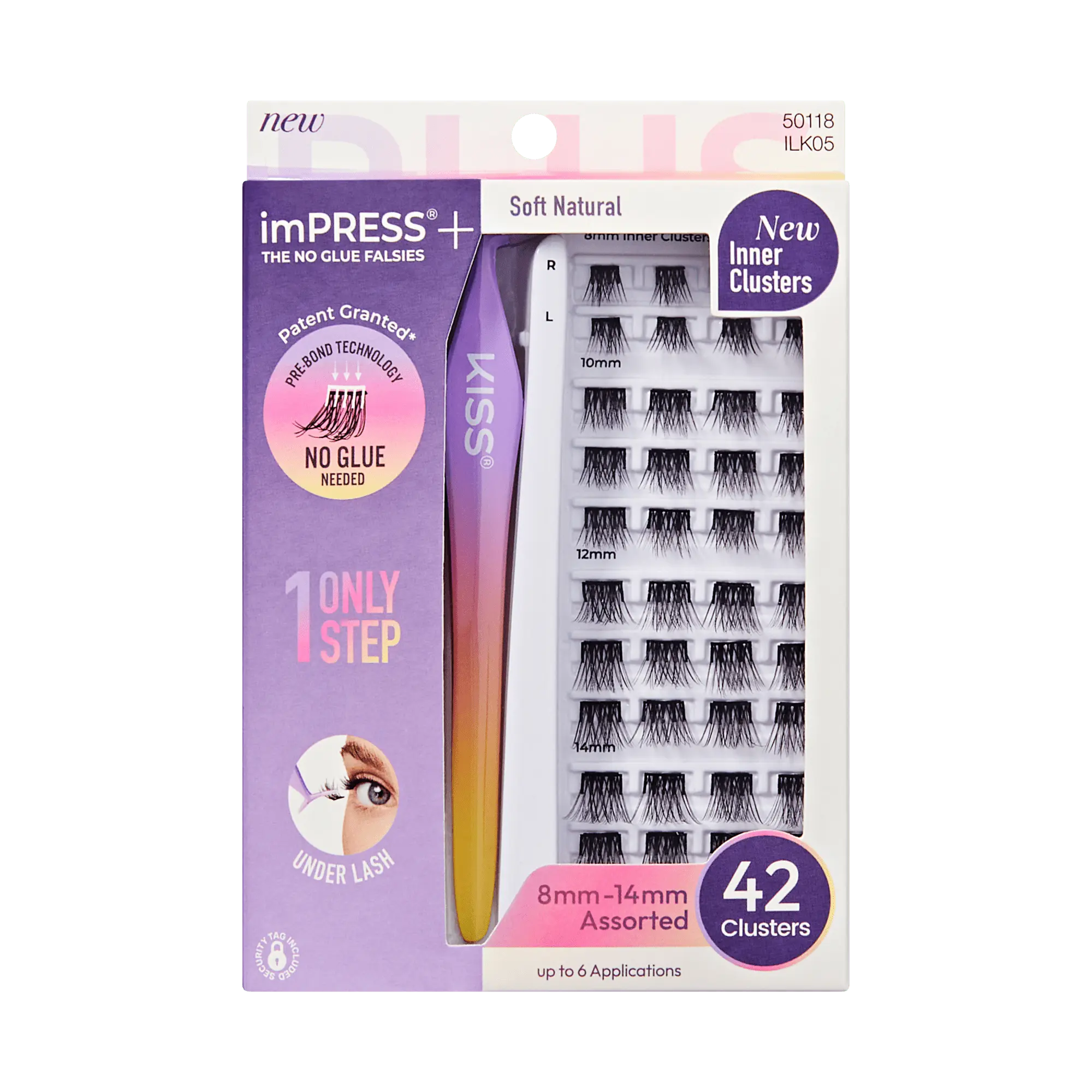 imPRESS+ Self-Adhesive Press-On False Eyelashes - Soft, Natural Finish