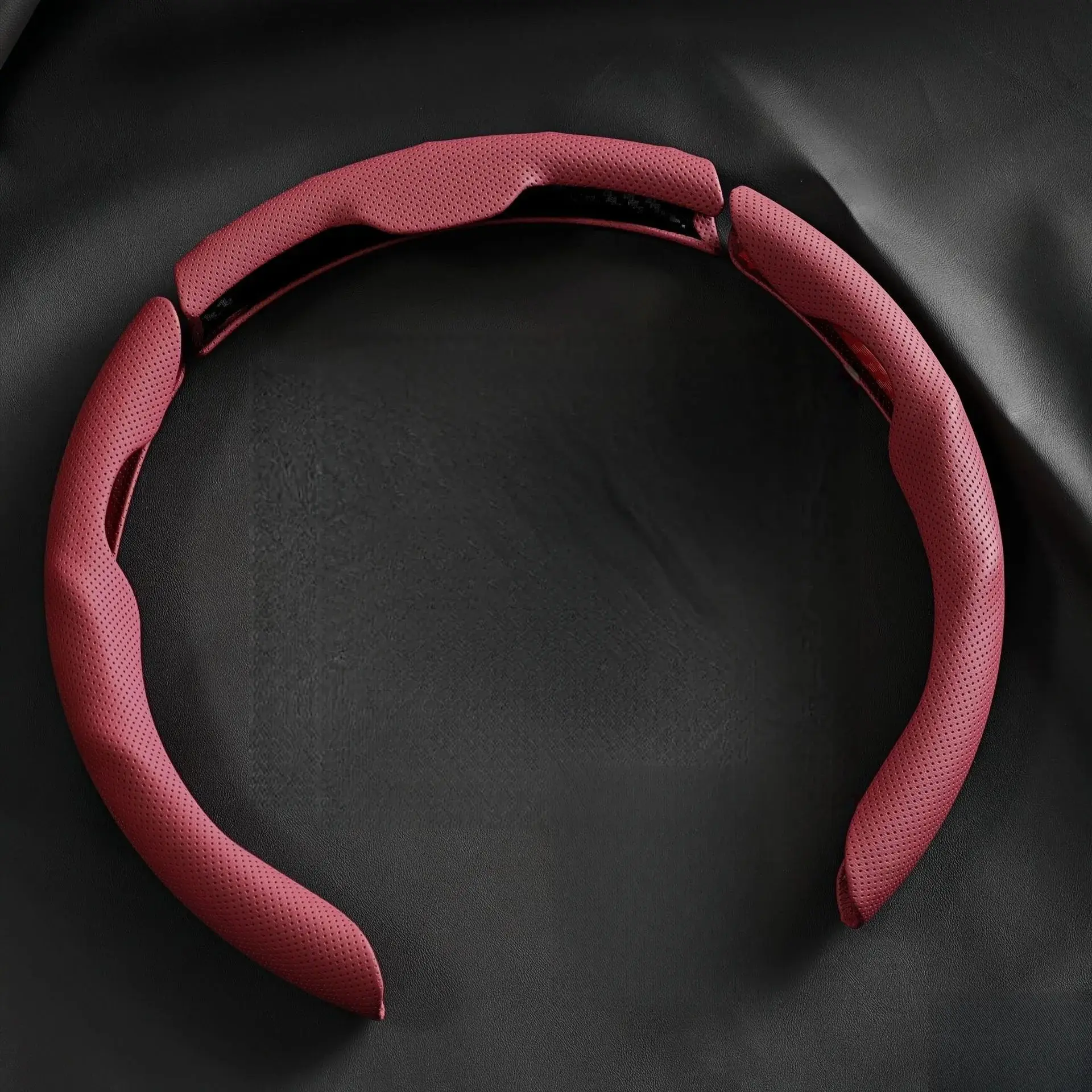 Napa Leather Grip Steering Wheel Cover - Ultra-Thin, Breathable, Anti-Slip, Sweat-Resistant, Quick-Turn, Easy-Install, Universal Fit, 4-Season Must-Have Car Essential, Enhances Driving Safety, Auto Accessories, Car Steering Wheel Insert Accessories (Pink)
