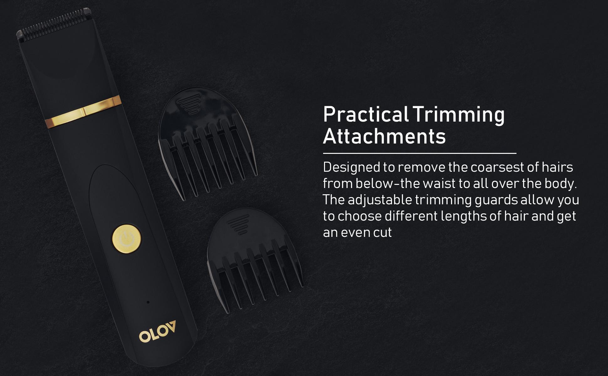 OLOV Anti-Nick Body & Ball Trimmer - Safe Ceramic Blade Groomer for Men