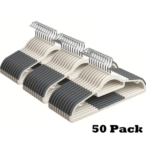 Plastic Heavy Non-Slip Hangers with Hook - 50/20/10 Pack, Durable, Sturdy, Space-Saving Home Organiser for Shirts, Pants, Indoor Storage, Wardrobe Organization