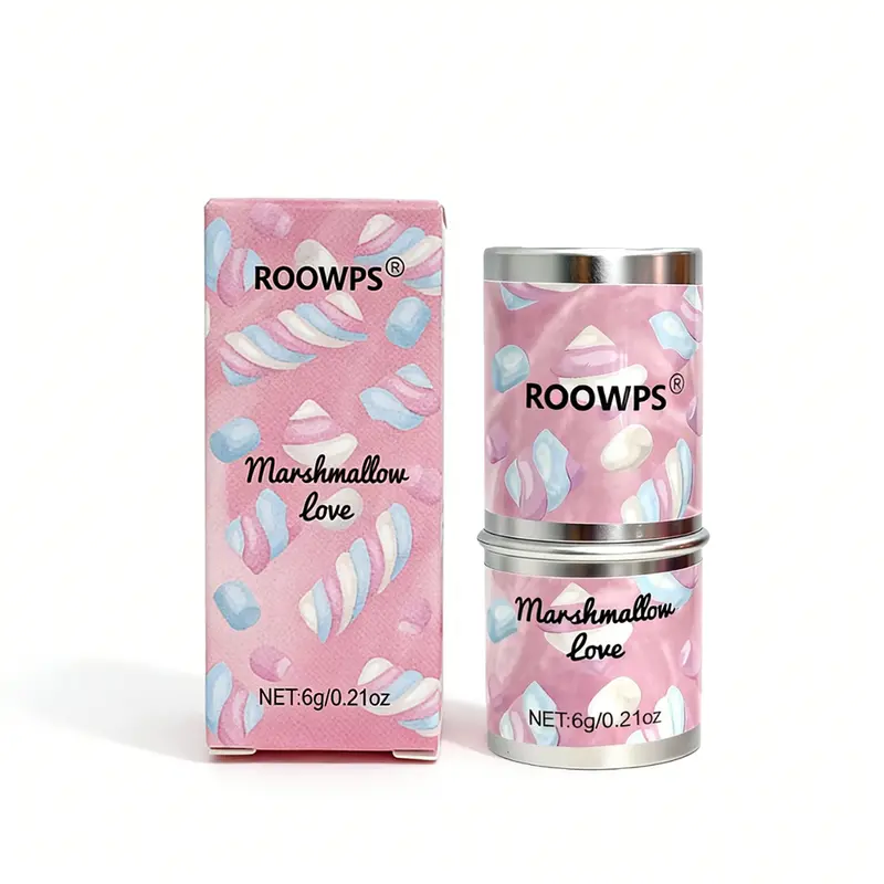 ROOWPS Marshmallow Love Beauty Perfume Balm - 6g Mess-Free Aromatic Unisex Fragrance EDP, Portable Long-Lasting Daily Use Dessert Scent with Sour Strawberry Vanilla, Raspberry, Lemon Essences, Candy Dream for Adults