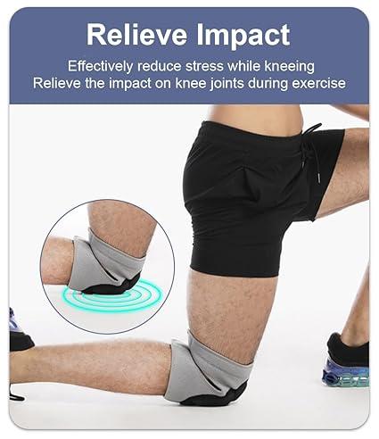 Ollas Adult Knee Pads for Gardening, Anti-Slip Collision Avoidance Kneepads with Thick EVA Foam, for House Cleaning, Construction Work, Volleyball, Football Dance Knee Sleeve, 1 Pair (Black)