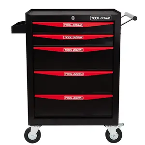 5-Drawer Rolling Tool Chest with Locking Wheels & Drawers, 13" D x 21" W x 30.9" H Mobile Tool Storage Cabinet, Heavy-Duty Garage Organizer w/Ergonomic Handle