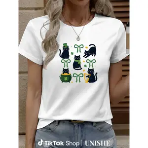 St Patricks Day Lucky Black Cats Casual Streetwear Tee – Perfect for Daily Wear
