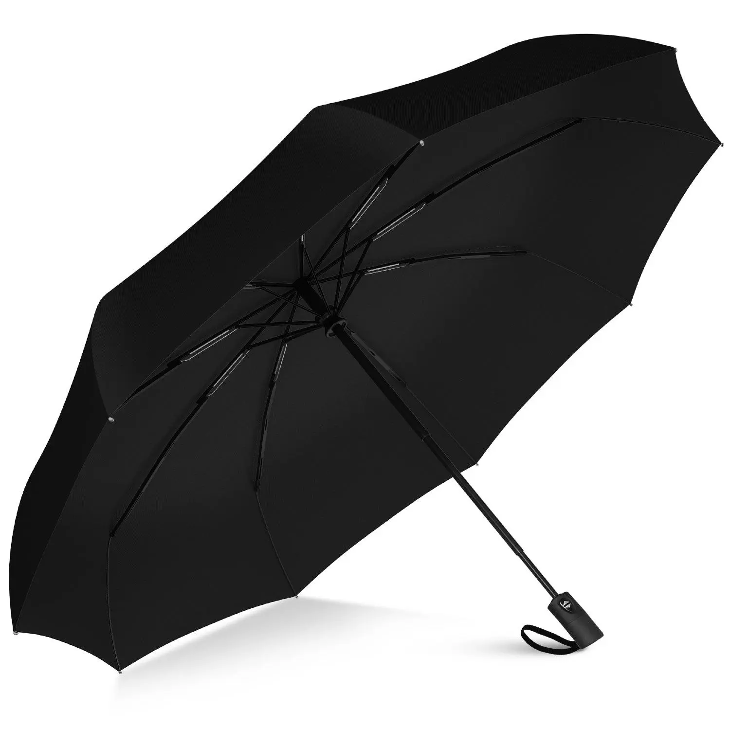 Rain-Mate Light Metal Compact Travel Umbrella - Pocket Portable Folding Windproof Mini Umbrella with Auto Open-Close Button, 9-Rib Reinforced Canopy, Automatically-Ejecting Function, Automatically-Ejecting Umbrellas