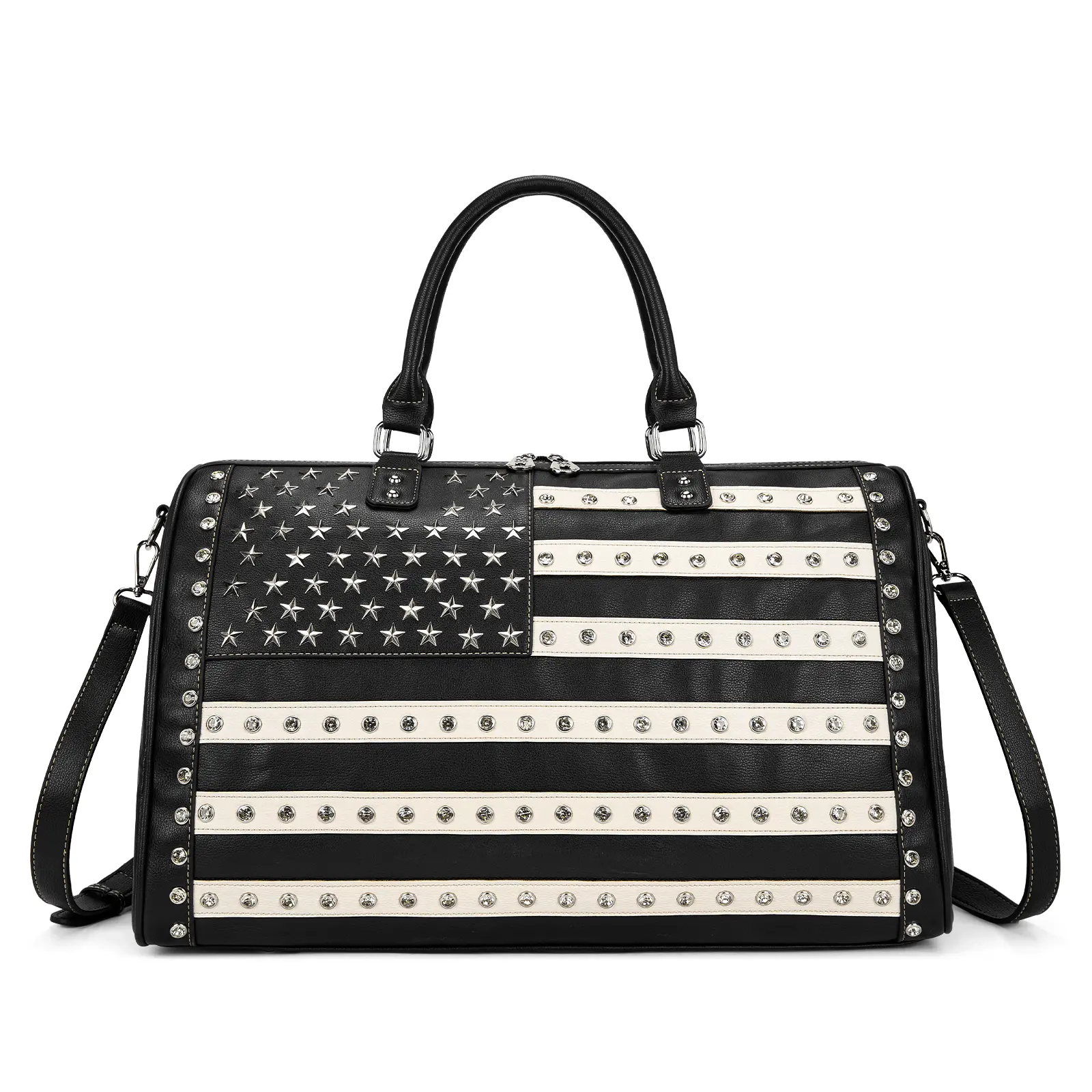 Montana West Duffel Bag American Flag Studded Large Travel Weekender Bag