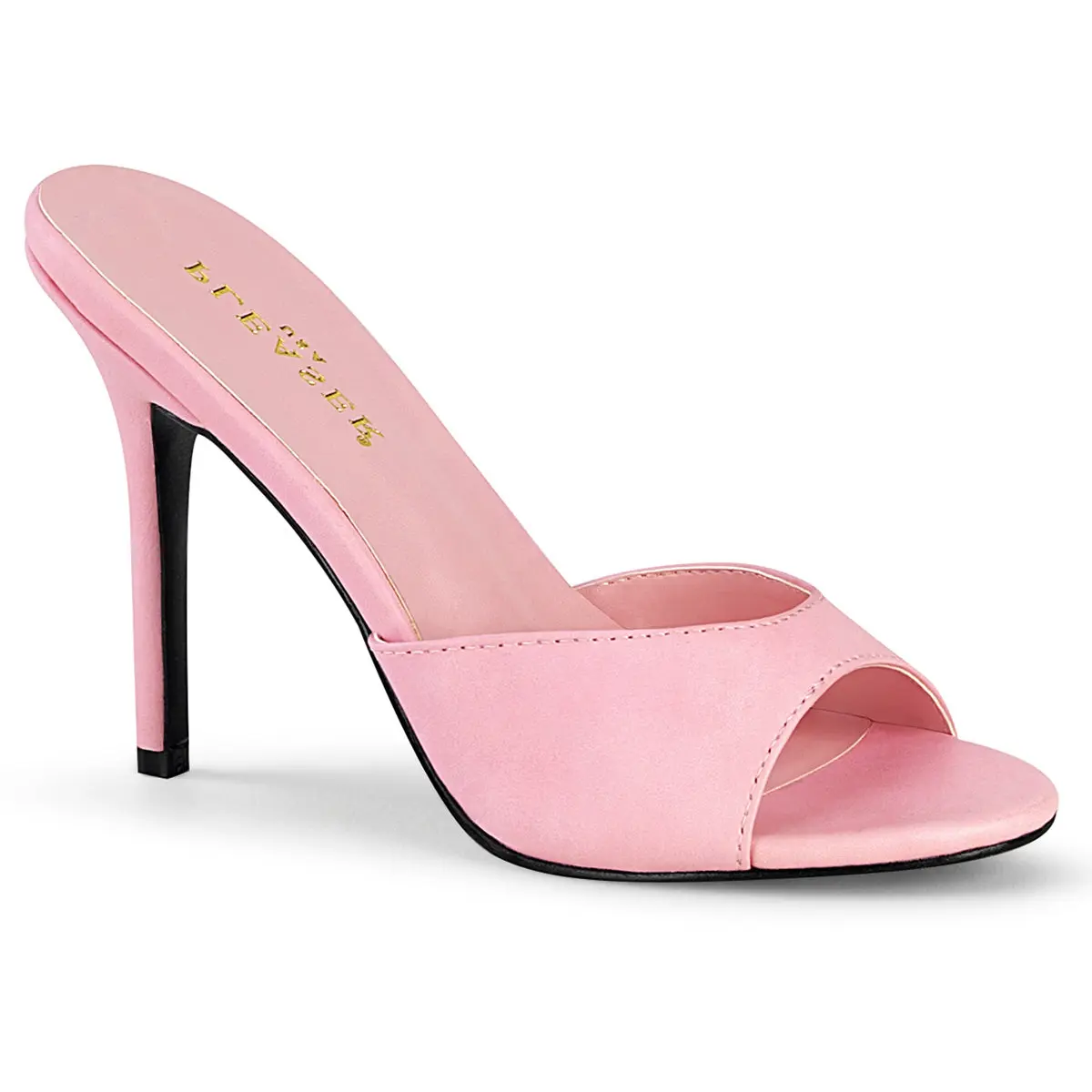 Baby Pink Peep Toe Slides for Women, Classique-01 Style 4-Inch Stiletto High Heels for Date Nights & Special Events