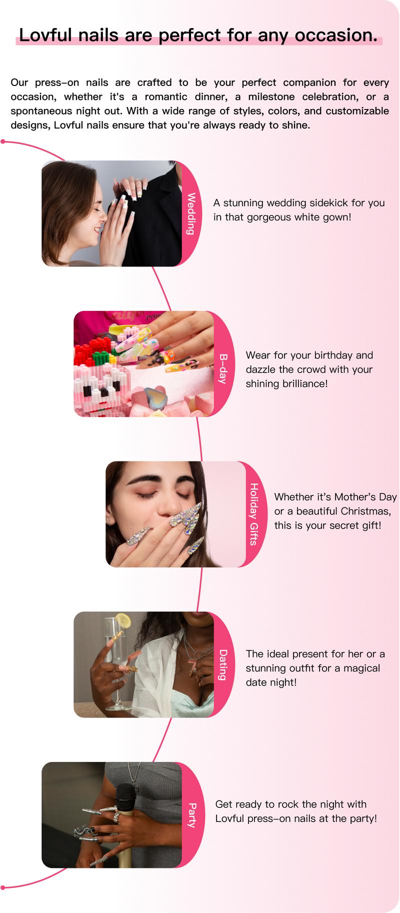 Lovful Square Short Length 0.8'' Cute Handmade Acrylic Press-On Nails Collection|10PCS Reusable,Salon Quality, H12-H314 Glitter Outdoorfun Rhinestones