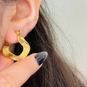 Wave Hoop Earrings for Women
