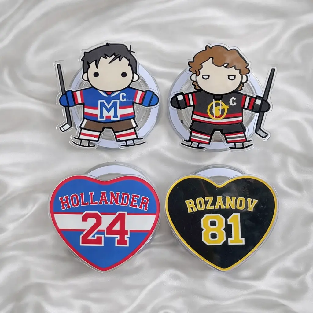 Heated Rivalry Chibi Hockey Players MagSafe Phone Grip – Magnetic Pop Socket & Kickstand – BookTok Fan Gift
