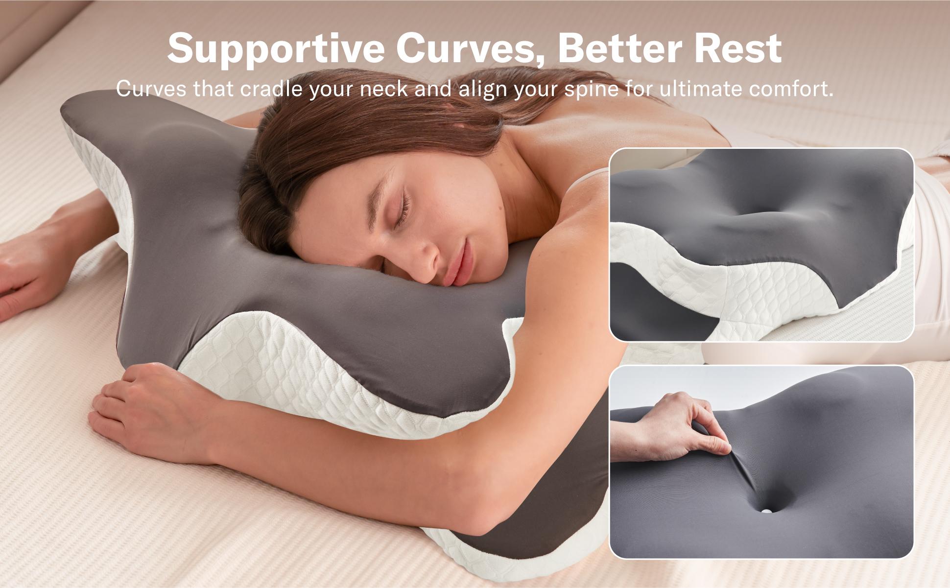 Alcedo Cervical Memory Foam Pillow for Neck and Shoulder Pain Relief, Adjustable Ergonomic Contour Orthopedic Pillow with Cervical Support for Side, Back and Stomach Sleepers Alcedo Cervical Memory Foam Pillow for Neck and Shoulder Pain Relief, Adjustable Ergonomic Contour Orthopedic Pillow with Cervical Support for Side, Back and Stomach Sleepers