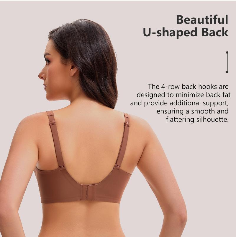 XWB Jelly Bra Girlfriend Comfortable Bra, Full Cup Design, Lift up Bra, High Comfort, No Steel Rim, Soft Pads, Leopard Pattern Bra, Seamless T-shirt, Deep V Daily Bra, Breathable and Elastic, Suitable for Daily Wearing