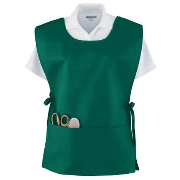 Women's Augusta 2090A Work Smock, Dark Green, Adjustable Cotton-Polyester Fabric Top