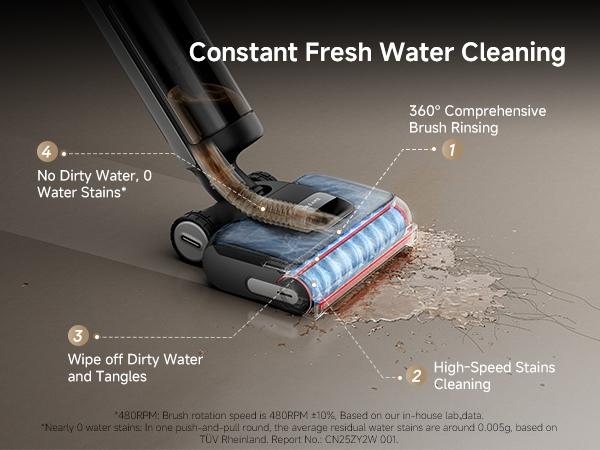 DREAME H15 Pro CarpetFlex Elite Cordless Vacuum Mop, Wet Dry Vacuum Cleaner with Dual Brushes for Hard Floors & Carpet, Tangle-Free Hair-Cutting, 23kPa Suction, 180° Lie-Flat Floor Washer, 194°F Fast Drying
